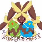 anthro blush easter_egg egg female holidays smile solo dedoarts easter game_freak nintendo pokemon generation_4_pokemon lopunny pokemon_(species) 1:1