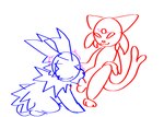 anthro duo fellatio hypnosis kneeling kneeling_on_ground male male/male mind_control oral penile sex sitting_back smug telekinesis telekinesisjob synthet1c nintendo pokemon eeveelution espeon generation_1_pokemon generation_2_pokemon jolteon pokemon_(species) animated