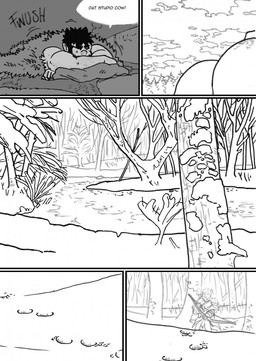 bed dialogue facial_piercing forest furniture hairy ice male muscular nose_piercing nose_ring piercing plant ring_piercing snow text tree husky92 european_mythology greek_mythology mythology bovid bovine humanoid mammal minotaur orc comic english_text hi_res monochrome multiple_scenes