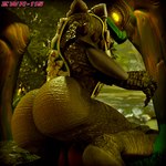 anthro balls big_butt butt genitals kneeling looking_back looking_down male non-mammal_balls outside solo ewr_115 mortal_kombat reptile_(mortal_kombat) lizard reptile saurian_(mortal_kombat) scalie 2023 3d_(artwork) digital_media_(artwork) hi_res