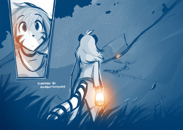 anthro close-up clothed clothing collar female fur grass holding_object lamp lantern light night outside plant rear_view road slave solo star striped_body striped_fur stripes tail tree conditional_dnp tom_fischbach twokinds flora_(twokinds) felid keidran mammal pantherine tiger 2017 adobe_photoshop_(artwork) digital_media_(artwork) hi_res monochrome sketch