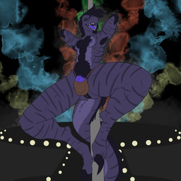 anthro armpit_hair body_hair bulge clothing dancing male pole pole_dancing pose pubes solo stripper stripper_pole thong underwear amifolf scotty_(sondereber) dinosaur dromaeosaurid prehistoric_species reptile scalie theropod velociraptor 1:1 absurd_res digital_media_(artwork) hi_res pinup