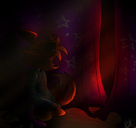 anthro curtains dark eye_patch eyewear machine male solo caramelcraze five_nights_at_freddy's scottgames foxy_(fnaf) animatronic canid canine fox mammal robot