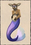 anthro blue_eyes breasts brown_body brown_fur brown_hair eyewear featureless_breasts female fin fur glasses glistening glistening_eyes hair hand_on_own_belly handpaw happy highlights_(coloring) inner_ear_fluff legless nude open_mouth open_smile paws plushie pregnant pregnant_anthro pregnant_female purple_highlights rectangular_glasses simple_background smile snout solo split_form stitch_(sewing) tail tail_fin tan_background tan_inner_ear tan_inner_ear_fluff tuft wearing_glasses cloudpie conditional_dnp rucio_(radix) animate_inanimate kangaroo living_plushie macropod mammal marine marsupial merfolk 2024 absurd_res digital_media_(artwork) digital_painting_(artwork) full-length_portrait hi_res portrait rebelle_(artwork) shaded