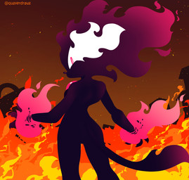 anthro blue_body female gem mouthless purple_body red_eyes red_gem red_gem_in_body solo quavernsfw sega sonic_the_hedgehog_(series) cinder_the_fire_entity fan_character proto_blaze domestic_cat entity felid feline felis mammal hi_res