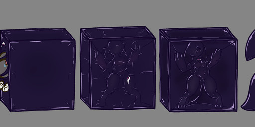 bound breasts butt clothing drone dronification female genitals mask mind_control paws suit tail vacuum_cube vacuum_sealed vulva trapknight bandai_namco digimon kuromaru animate_inanimate canid digimon_(species) goo_creature living_clothing mammal renamon absurd_res hi_res