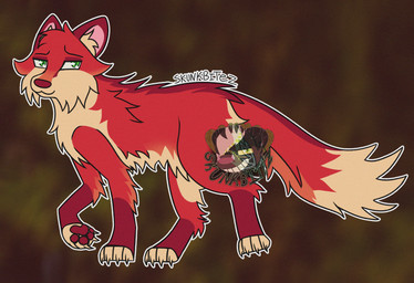 :3 abstract_background ambiguous_gender back_tuft belly_tuft cheek_tuft chest_tuft claws countershading dipstick_tail facial_tuft feral fur glistening glistening_eyes green_eyes leg_tuft logo markings outline pawpads paws photo_background red_body red_fur smug_face smug_grin solo tail tail_markings tail_tuft tan_body tan_fur toony transparent_watermark tuft username white_outline skunkbitez grudge_(skunkbitez) canid canine canis domestic_dog fox hybrid mammal mephitid red_fox true_fox 2026 alternate_version_at_source artist_logo digital_media_(artwork) halftone hi_res line_art mixed_media photography_(artwork) signature watermark