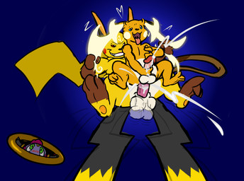 anal anal_penetration balls bodily_fluids bouncing_balls bouncing_on_butt bouncing_tail cum cum_in_ass cum_inside cum_while_penetrated cumshot curling_toes duo_focus ear_pull ejaculation electricity electricity_manipulation elemental_manipulation feet feral feral_on_feral feral_penetrated feral_penetrating feral_penetrating_feral genital_fluids genitals glowing glowing_markings group hair heel_pad male male/male male_penetrated male_penetrating male_penetrating_male markings masturbating_while_penetrated masturbation nipple_fetish nipple_play pawpads pecs penetration penile penile_masturbation pulling_hair sex size_difference smaller_penetrated sparks standing_on_tail tail tail_bouncing tail_motion toe_twitching tongue tongue_out touching_hair voyeur kinkykeroro nintendo pokemon pokemon_legends_z-a generation_6_pokemon generation_9_pokemon hoopa hoopa_(confined) legendary_pokemon mega_evolution mega_raichu mega_raichu_x mega_raichu_y pokemon_(species) alternate_version_at_source hi_res