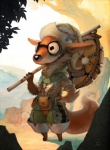 adventurer anthro bag black_nose clothing detailed_background eyewear funny_post_number goggles hat headgear headwear lost male pole solo tail jerome_jacinto canid canine mammal unknown_species 2010