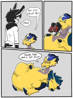 abdominal_bulge ambiguous_gender anthro black_body black_fur blue_body blue_eyes blue_fur blue_hair claws dazed duo fur hair male male/ambiguous multi_eye neck_bulge oral_vore purple_eyes same_size_vore soft_vore spiral spiral_eyes text vore white_body white_fur willing_prey yellow_body yellow_fur strawberrywith4 nintendo pokemon cavalier_(baefeather) snowball_bunny_(character) arachnid arthropod galvantula generation_5_pokemon lagomorph leporid mammal pokemon_(species) rabbit spider 3:4 comic english_text hi_res