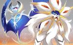 all_fours ambiguous_gender duo nude koya nintendo pokemon bat felid generation_7_pokemon legendary_pokemon lunala mammal pokemon_(species) solgaleo 2016