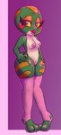 2_toes anthro breasts clothed clothing feet female genitals legwear nipples partially_clothed pussy short_stack solo thick_thighs thigh_highs toes kinuckly sega sonic_the_hedgehog_(series) fan_character froggy_(sonic) polly_wog amphibian frog absurd_res hi_res