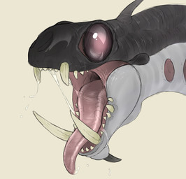 ambiguous_gender bodily_fluids gaping_mouth not_furry open_mouth saliva simple_background solo teeth tongue tongue_out backsash bioware electronic_arts mass_effect alien mammal varren 2017 absurd_res digital_media_(artwork) hi_res