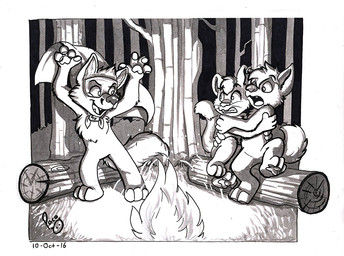 anthro bared_teeth campfire cape clothing fangs featureless_crotch grass group hair log logo male mask night nude open_mouth open_smile outside plant scared short_hair shrub sitting smile standing teeth tree trio wearing_mask wood young young_anthro young_male pandapaco canid canine domestic_cat felid feline felis fox mammal 2016 artist_logo dated monochrome signature