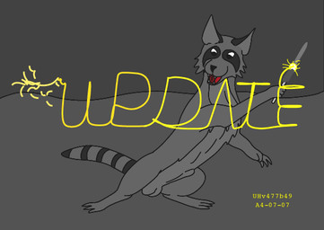 animal_genitalia balls feral fur genitals grey_background grey_body grey_fur male nude nude_male open_mouth penis sheath simple_background smile solo sparkler standing tail teeth text tongue toony urbanhermit mammal procyonid raccoon 2004 dated
