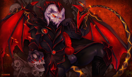 anthro genitals hell male penis scull solo klemens absurd_res hi_res huge_filesize
