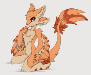 ambiguous_gender anthro biped claws countershade_torso countershading feet fingers front_view fur kneeling looking_at_viewer nude nude_ambiguous nude_anthro paws simple_background smile solo tail toes tinygaypirate avali 2026 absurd_res digital_drawing_(artwork) digital_media_(artwork) hi_res