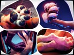 feet foot_fetish foot_focus paw_shot pawpads paws soles toes picti collage_(disambiguation) 3d_(artwork) digital_media_(artwork) hi_res multiple_images