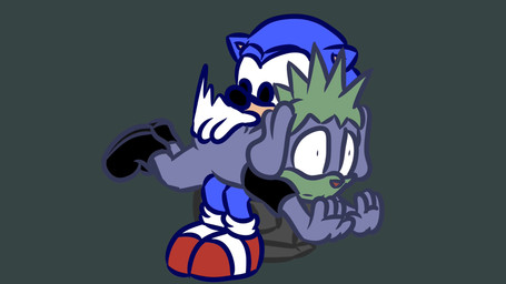 anthro butt_slap duo male male/male slap spanking sound_warning unknown_artist classic_sonic_(universe) sega sonic_the_hedgehog_(series) classic_sonic fan_character lextoondog_(character) sonic_the_hedgehog canid canine canis domestic_dog eulipotyphlan hedgehog mammal 16:9 2026 animated hi_res loop short_playtime sound video widescreen