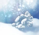 2017 alolan_form alolan_vulpix ambiguous_gender blue_eyes canid digital_media_(artwork) feral generation_7_pokemon mammal nintendo pokemon pokemon_(species) regional_form_(pokemon) sitting snow snowing solo varaann