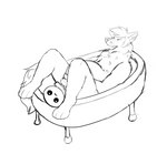 anal anal_birth anthro bathtub birth claw_foot_bathtub intersex male pregnant pregnant_male solo sunken_seat up_and_over snowburn0 the_binding_of_isaac_(series) draceus isaac_(tboi) canid canine canis mammal wolf hi_res monochrome