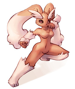 3_toes anthro anthrofied big_ears biped breasts brown_body brown_breasts brown_ears brown_fur chest_tuft eyebrows featureless_breasts feet female fur kemono leg_markings looking_at_viewer markings medium_breasts multicolored_body multicolored_ears multicolored_fur navel nude open_mouth pink_eyes pokemorph pose simple_background socks_(marking) solo thick_eyebrows toes tuft two_tone_body two_tone_ears two_tone_fur white_background white_body white_ears white_eyebrows white_fur mrsk nintendo pokemon generation_4_pokemon lagomorph lopunny mammal pokemon_(species) full-length_portrait portrait source_request