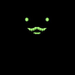 anthro beady_eyes bioluminescence black_background bra breasts clothing cross ear_fins female fin for_a_head front_view glowing glowing_eyes glowing_teeth green_body green_skin horror_(theme) jewelry light looking_at_viewer looking_forward monster_girl_(genre) navel necklace open_mouth sharp_teeth simple_background skindentation small_breasts smile solo spiral_print tattoo teeth thong_straps underwear dreamscreep art_fight anglerfish aquatic fish 1:1 2d_animation animated animated_png cel_shading colored dark_theme digital_media_(artwork) frame_by_frame green_monochrome green_theme half-length_portrait high_contrast lighting low_res monochrome pixel_(artwork) pixel_animation portrait procreate_(artwork) shaded