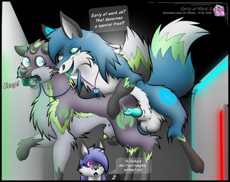 animal_genitalia balls bodily_fluids canine_genitalia digitalfox dripping duo feral genital_fluids genitals grope group holding_another's_sheath holding_sheath laboratory male penis penis_tip precum precum_drip sheath sheath_grab trio srfx18 skyli_(sirfox) tatanos zatch_(sirfox) canid canine fox mammal hi_res