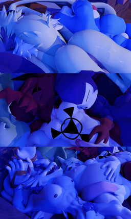 anthro ass_up balls bedroom belly big_belly butt cabin close-up cuddling eyes_closed genitals group head_aside head_on_shoulder hug long_ears lying male male/male moobs muscular night nipples nude on_back on_front on_side overweight pecs penis penis_backwards sleeping sleeping_nude sleeping_together sleepover fr34ky4urry123! bandai_namco digimon mythology canid canine canis digimon_(species) dinosaur domestic_dog gaomon gargomon guilmon imp impmon lagomorph leporid mammal mythological_canine mythological_creature prehistoric_species rabbit reptile scalie symbareangoramon werecanid werecanine werecreature weregarurumon werewolf 3d_(artwork) absurd_res blender_(artwork) blender_cycles_(artwork) digital_media_(artwork) hi_res widescreen