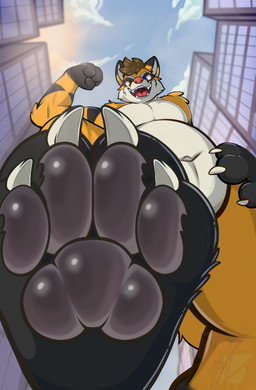 anthro building macro male paws solo haraak hi_res