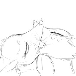 anthro bodily_fluids cum cum_in_mouth cum_inside cum_on_face ears_down erection eyebrows eyelashes female french_kissing fur fur_markings genital_fluids genitals glans group kissing licking looking_at_another looking_pleasured male male/female markings oral penile penis penis_lick pivoted_ears saliva seductive sex simple_background tongue trio white_background akitokit bandai_namco digimon level-5 yo-kai_watch kyubi_(yo-kai_watch) canid digimon_(species) mammal renamon 1:1 crossover hi_res monochrome sketch
