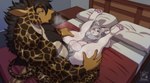 anthro balls big_penis bodily_fluids brown_body brown_fur brown_hair butt duo femboy fur genitals hair horn humanoid_genitalia humanoid_penis interspecies large_penetration legs_back male male/male male_penetrated male_penetrating male_penetrating_male musclegut muscular muscular_anthro muscular_male ossicone pawpads pecs penetration penis sex size_difference smaller_penetrated sweat sweaty_balls sweaty_butt sweaty_genitalia thick_penis draeusz felid feline giraffe giraffid mammal hi_res