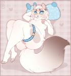 anthro breasts clothing eyewear female genitals glasses hair lingerie nipples pillow pussy slightly_chubby solo sinfulwhispers15 felid mammal absurd_res digital_media_(artwork) hi_res