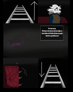 anthro blue_clothing blue_eyes bone building bulletproof_vest clothing directional_arrow femboy fog foggy_background hair house ladder male male/male skull skull_head solo text tower white_body white_hair raganlier mythology raganlier_(character) dragon mythological_creature mythological_scalie scalie 4:5 comic english_text hi_res