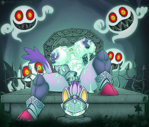 anthro armor big_breasts bodily_fluids breasts bukkake clothing colored_fire cum detachable detachable_head ectoplasm female fire fur genital_fluids genitals gloves glowing grave hair handwear headless holidays huge_breasts knight licking licking_lips nipple_piercing nipples nude outside piercing plant purple_body purple_fur slime solo spread_legs spread_vulva spreading tombstone tongue tongue_out vulva warrior drxii european_mythology halloween irish_mythology mythology sega sonic_and_the_black_knight sonic_storybook_series sonic_the_hedgehog_(series) blaze_the_cat sir_percival_(sonic_and_the_black_knight) boo_(sonic) domestic_cat dullahan felid feline felis ghost mammal spirit digital_media_(artwork) hi_res