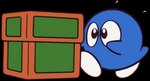 block blue_body bodily_fluids clothing footwear male missing_arm not_furry shoes simple_background solo sweat transparent_background white_clothing white_footwear white_shoes unknown_artist kirby's_dream_land kirby_(series) nintendo lololo alien waddling_head 1992 alpha_channel official_art