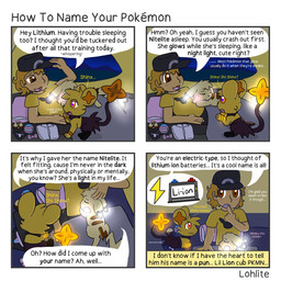 4_panel_comic ambiguous_gender baseball_cap bedding blanket brown_eyes brown_markings clothed clothing dialogue eyes_closed female feral front_view fur glowing glowing_markings group hat headgear headwear high-angle_view humor lgbt_pride lying male markings open_mouth orange_eyes orange_markings pillow pokeball pokemon_speak pride_colors pun side_view smile standing tenting text transgender_pride_colors trio yellow_body yellow_fur lohlite nintendo pokemon lithium_(lohlite) logan_(lohlite) nitelite_(lohlite) generation_1_pokemon generation_4_pokemon human mammal pikachu pokemon_(species) shinx shiny_pokemon 1:1 2025 artist_name character_name colored comic english_text hi_res trans_(lore) trans_man_(lore)