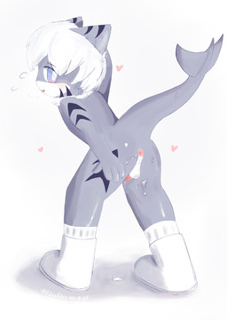 bodily_fluids cum cum_drip cum_on_penis dripping flaccid genital_fluids genitals half-erect kemono male penis solo young f2cc changed_(video_game) aquatic fish humanoid requiem_shark shark tiger_shark absurd_res hi_res