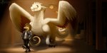 anthro claws clothed clothing duo feathered_wings feathers feral grin inside smile tail walking warehouse wings xiephren nero_eternity_(artist) mythology sudz dragon mythological_creature mythological_scalie reptile scalie snake 2022 2:1