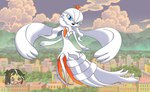 anthro blue_eyes chest_tuft city city_background female fusion hair micro_calves micro_legs micro_thighs mountain open_mouth pokemon_fusion pose sky slim slim_female smile smiling_at_viewer solo thin_arms thin_calves thin_legs thin_thighs tuft wavy_hair white_body winged_arms wings thepachusan nintendo pokemon gardevoir generation_3_pokemon generation_5_pokemon legendary_pokemon pokemon_(species) reshiram digital_drawing_(artwork) digital_media_(artwork) hi_res mixed_media traditional_media_(artwork)