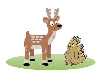 antlers band-aid bandage black_hooves duo feral hooves horn inflatable male simple_background smile white_background subido deer_mike harry_(deer_mike) mike_(deer_mike) animate_inanimate deer living_inflatable mammal porcupine rodent 2026 english_description hi_res
