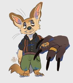 anthro bottomwear clothing duo hand_holding male male/male pants ring shirt size_difference standing topwear hahars disney zootopia antony_snootley finnick_(zootopia) anteater canid canine fennec_fox fox giant_anteater mammal pilosan true_fox xenarthran hi_res