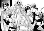 adolescent alternate_species black_hair butt clothed clothed_humanoid clothed_male clothing cross-popping_vein duo feathered_wings feathers fist fully_clothed fully_clothed_humanoid fully_clothed_male hair halo hand_on_another's_head horn legwear male male/male male_humanoid size_difference skimpy small_horn smile stole_(clothing) suit thigh_highs wings young young_humanoid young_male kurosh00kie black_butler ciel_phantomhive sebastian_michaelis angel demon demon_humanoid humanoid hi_res monochrome