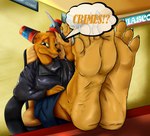 anthro claws feet foot_fetish foot_focus hindpaw humanoid_feet male paws plantigrade pose soles solo teasing toes robinthefox night_in_the_woods gregg_lee canid canine fox mammal