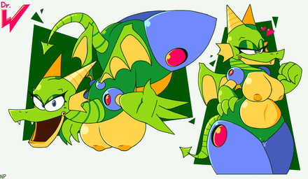 2_horns anthro anthrofied belly big_breasts biped bodily_fluids breasts butt eyelashes fangs female genital_fluids genitals glistening_eyelids green_body hand_on_hip heart_symbol horn lidded_eyes logo looking_at_viewer machine membrane_(anatomy) membranous_wings narrowed_eyes nipples nude open_mouth sharp_fingers simple_background slightly_chubby slightly_chubby_anthro slightly_chubby_female smile solo spade_tail standing tail teeth thick_thighs vaginal_fluids vulva wide_hips wings nocklepie capcom european_mythology mega_man_(series) megaman_(classic) mythology mecha_dragon_(mega_man) dragon mythological_creature mythological_scalie robot robot_anthro scalie western_dragon 2024 digital_drawing_(artwork) digital_media_(artwork) portrait signature