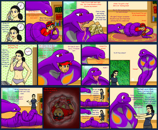 abdominal_bulge bookshelf carpet clock clothing coiling dripping electronics feet_first female feral furniture human_prey inside interspecies landline_phone male male/female neck_bulge oral_vore phone pokephilia red_eyes size_difference swallowing text underwear vore window livinlovindude nintendo pokemon a_(livinlovindude) arbok_(livinlovindude) fan_character mariah_(livinlovindude) arbok generation_1_pokemon human mammal pokemon_(species) reptile scalie 2017 comic english_text hi_res