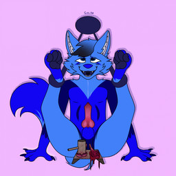 ahegao anatomically_correct anatomically_correct_genitalia anatomically_correct_penis animal_genitalia animal_penis ankle_cuffs anthro aroused ballbusting balls bdsm blood blood_from_penis blood_on_genitals blood_splatter blue_body blue_eyes blue_fur blue_hair blue_nose blush blush_lines bodily_fluids bondage bound canine_genitalia canine_penis castration cheek_tuft claws cock_and_ball_torture consensual_castration cross-eyed crush cuff_(restraint) cum cumshot cumshot_on_chest ear_tuft ejaculating_on_self ejaculation erection exposed_testicle eyes_closed facial_tuft feet finger_claws fluffy fluffy_tail fur furrowed_eyebrows genital_fluids genital_mutilation genital_torture genitals gore gore_focus gradient_hair hair hammer happy_gore head_tuft inner_ear_fluff knot knotted_penis leg_cuff leg_cuffs legs_tied looking_pleasured male male_squirting mutilation nude open_mouth orgasm orgasm_face pain pawpads paws penile penile_squirting penis presenting_balls restraints sheath simple_background smile solo spread_legs spreading submissive tail teeth testicular_rupture text tools torture tuft uvula vein veiny_penis weapon goldnamaterasu canid canine canis domestic_dog mammal 1:1 digital_media_(artwork) english_text flat_colors hi_res signature
