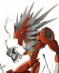 alternate_species ambiguous_gender anthro bandage blue_eyes claws cross cybernetics machine mecha simple_background solo white_background metaphor_(artist) neon_genesis_evangelion nintendo pokemon avian bird blaziken cyborg evangelion_(cyborg) generation_3_pokemon pokemon_(species) hi_res