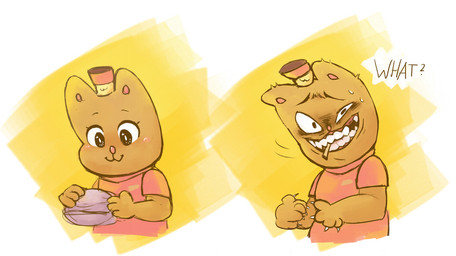 :3 alternate_form ambiguous_gender anthro clothed clothing happy hat headgear headwear smile solo teeth unknown_artist undertale undertale_(series) burgerpants felid mammal reaction_image source_request