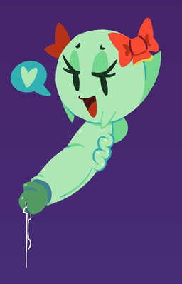 balls big_penis bodily_fluids bow_accessory crossgender eyelashes ftg_crossgender fti_crossgender genital_fluids genitals glans green_body green_glans green_penis gynomorph heart_symbol huge_penis hyper hyper_genitalia hyper_penis intersex leaking_precum legless long_penis not_furry open_mouth penis precum purple_background simple_background small_but_hung solo lottieplus mario_bros nintendo paper_mario lady_bow boo_(mario) ghost spirit 9:14 digital_media_(artwork) hi_res